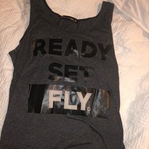 “Ready, set, FLY” flywheel workout tank
